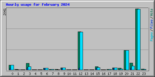 Hourly usage for February 2024